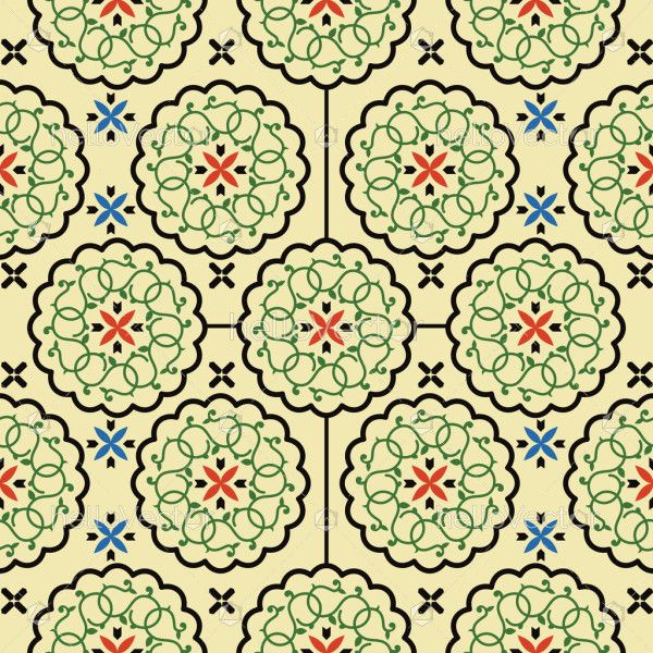 Colorful arabesque pattern background illustration