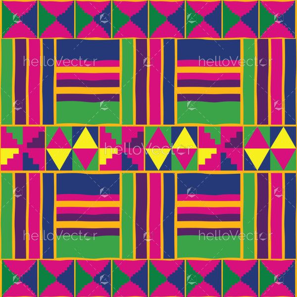Multicolor kente pattern vector background