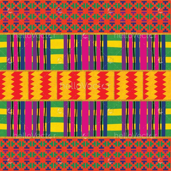 Colorful African Kente Pattern Design Illustration