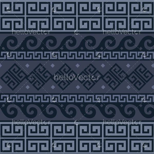 Greek seamless monochrome decoration vector set