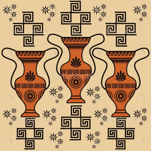Decorative Greek pottery design background