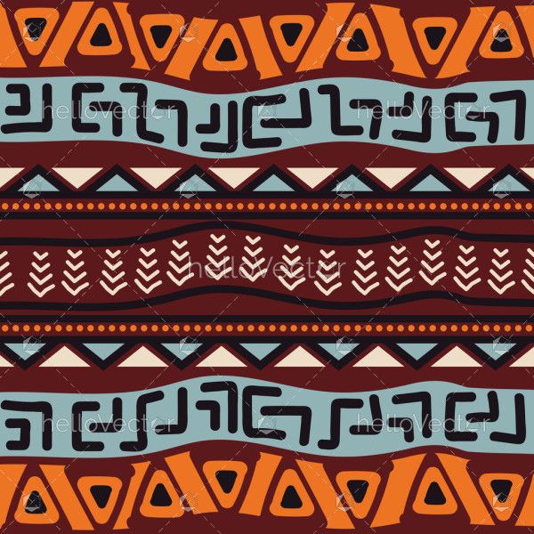 Bohemian vector print background in tribal colors