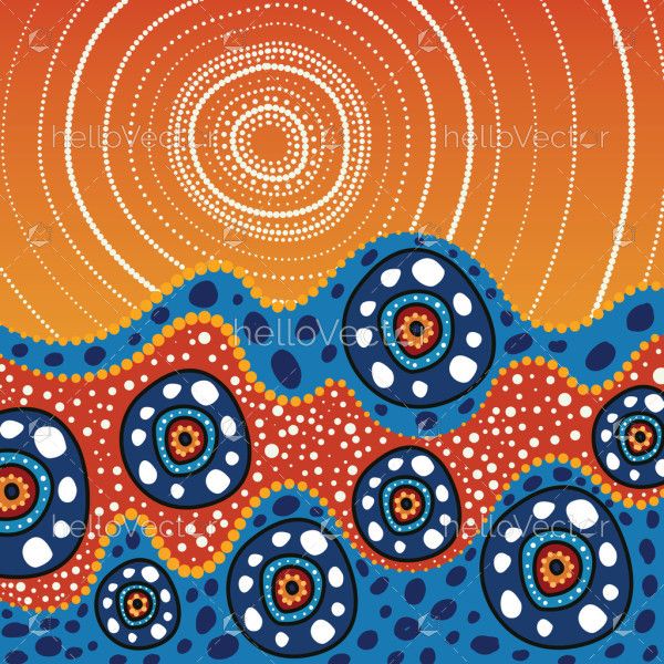 An illustration of artwork influenced by aboriginal dot art