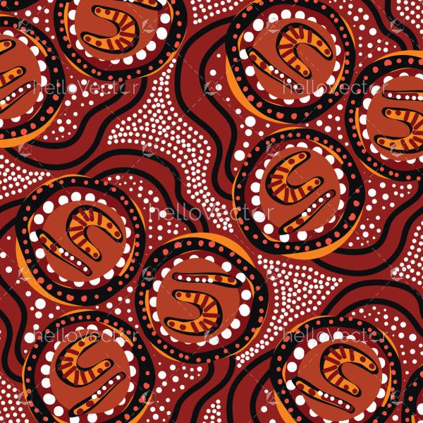 Dot art influenced illustration of Aboriginal style artwork