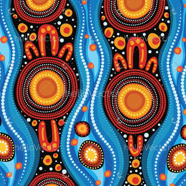 Aboriginal-style dot art as an inspiration for an artwork illustration