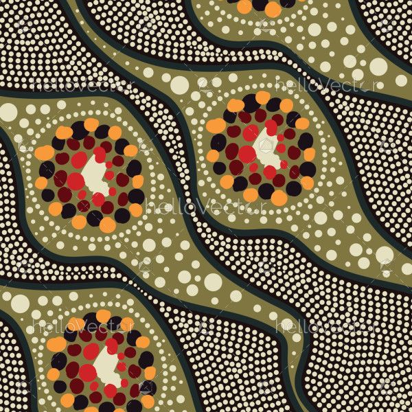 A beautiful illustration of art with aboriginal-inspired dot patterns