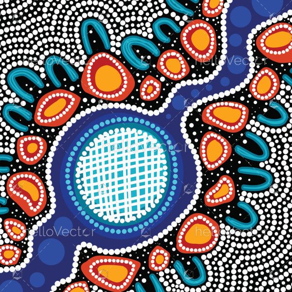 Aboriginal-style dot motifs as a stunning illustration of art