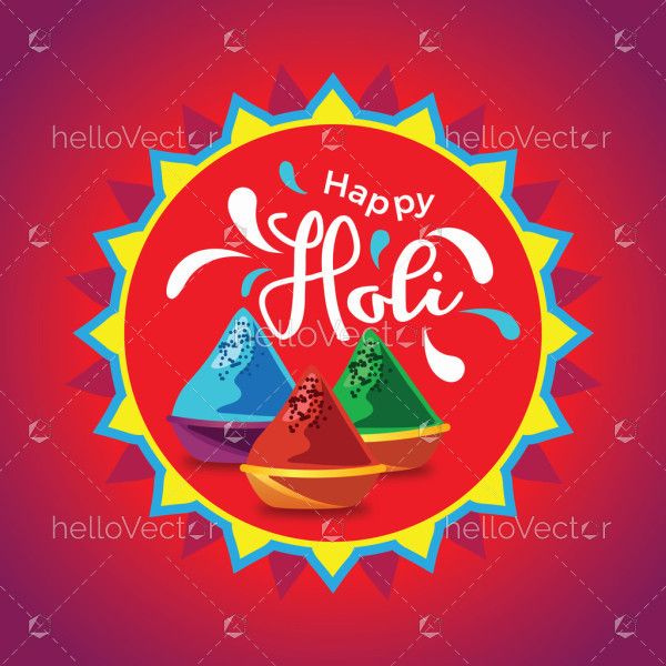 Red Happy Holi Festival Poster illustration