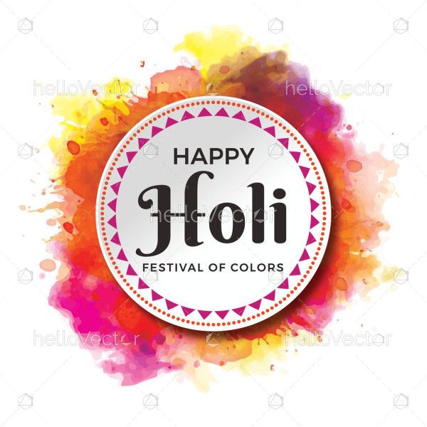 Joyous Holi Celebration Illustration