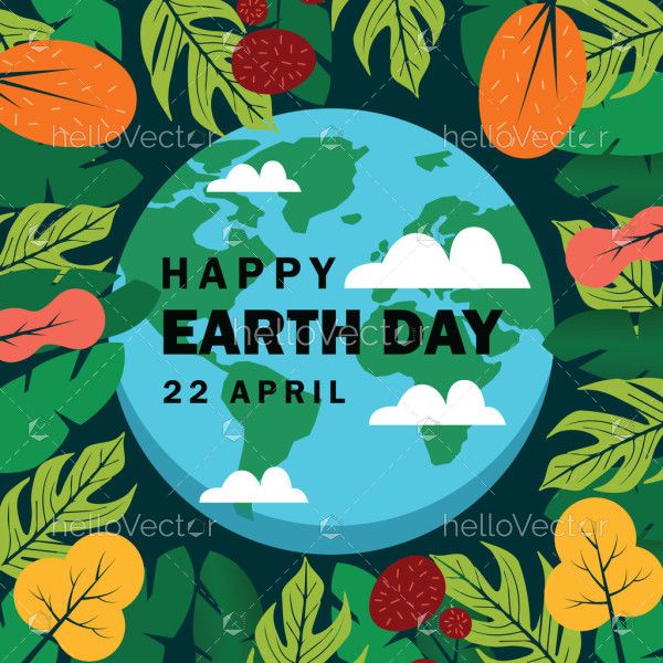 Vector Happy Earth Day Background