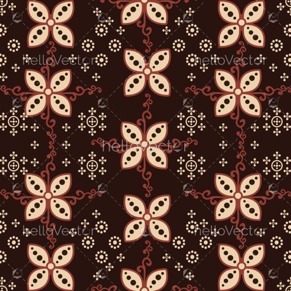 Batik Floral Pattern Vector Design