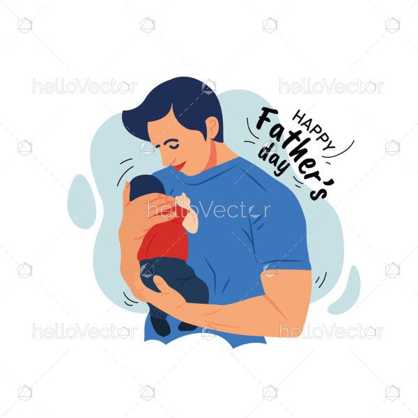 Father and child love graphic for father's day