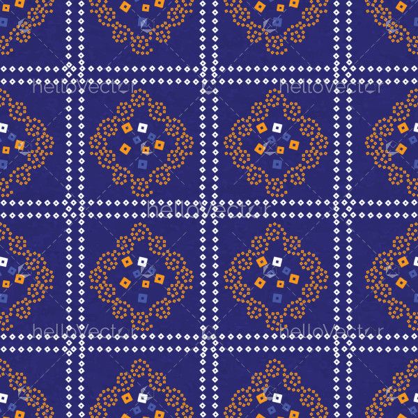 Blue Seamless Bandhani Pattern Background