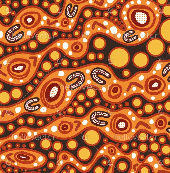 Vector-based background with aboriginal dot art style