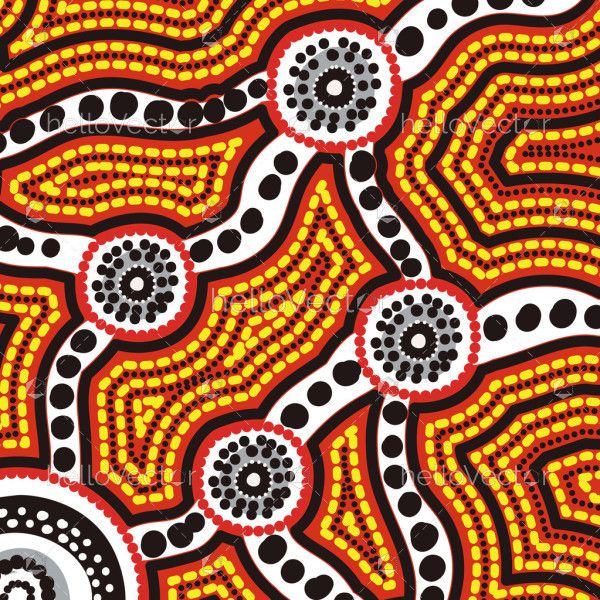 Background inspired by Aboriginal style dot design