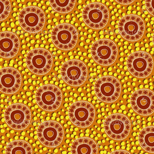 An Aboriginal dot pattern adorns this vector backdrop