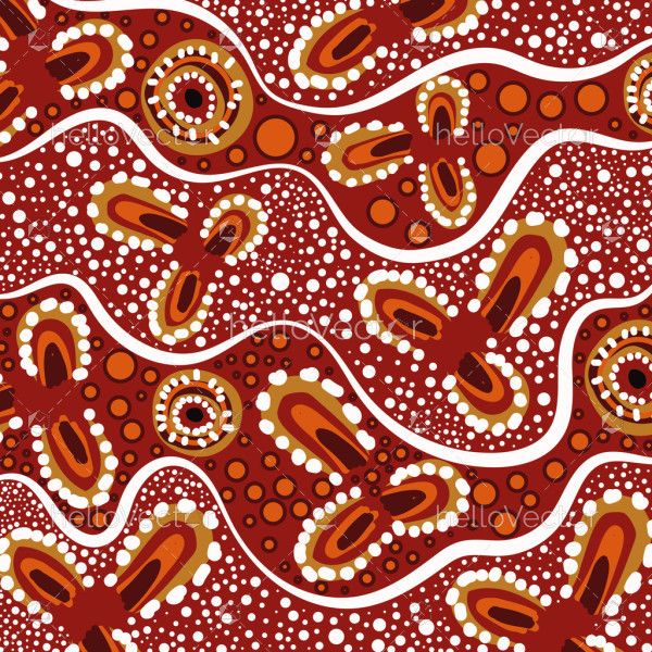 Dot art from Aboriginal culture on a vector background