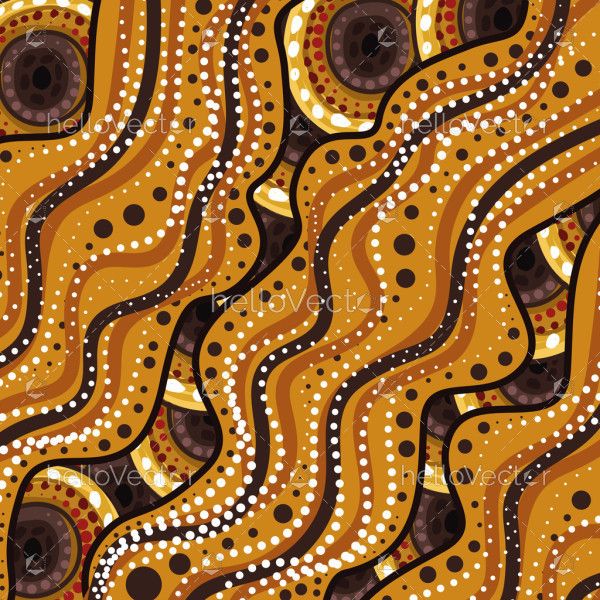 Background illustration with an Aboriginal art style