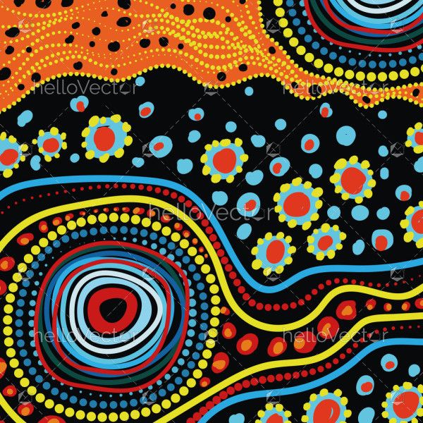 Vector backdrop adorned with traditional Aboriginal dot artwork.
