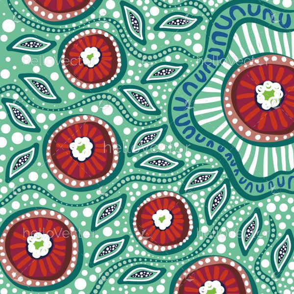 Vector artwork reflecting the beauty of Aboriginal dot painting