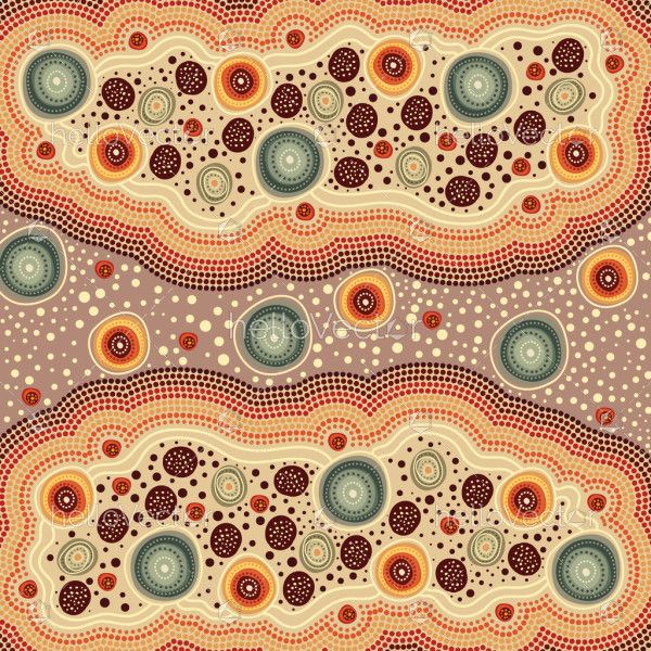 A digital representation of Aboriginal dot art rendered in vector format