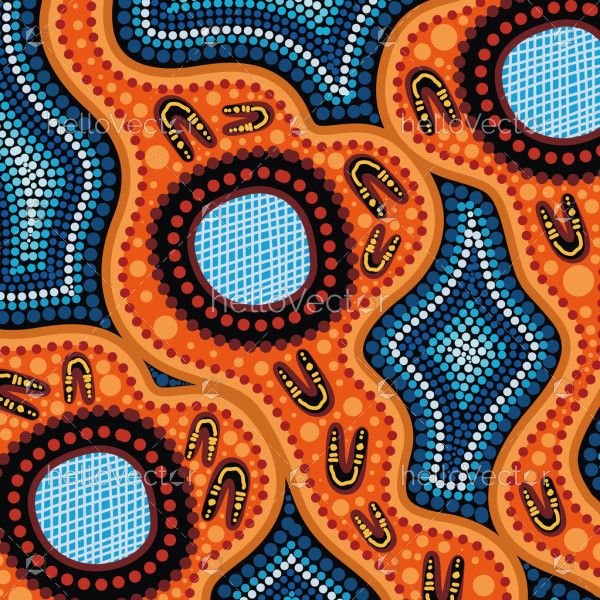 Vector painting inspired by the intricate dots of Aboriginal art