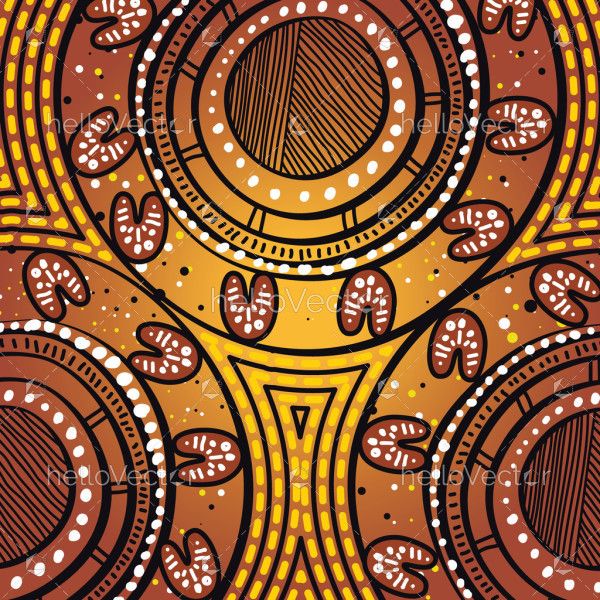 Aboriginal dot art transformed into a vector painting