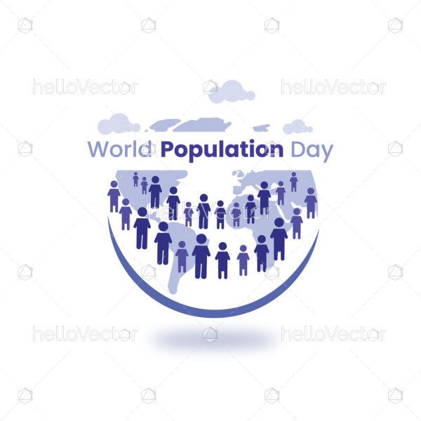 World Population Day, Illustrating the Global Crowd on Earth