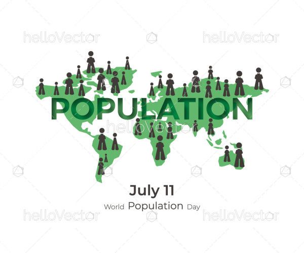 Illustration Depicting the World Population on Population Day