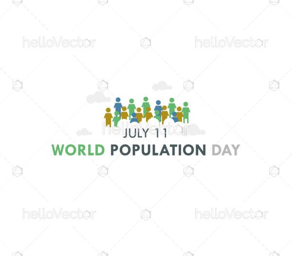 Conceptual Illustration for Global Crowd on World Population Day