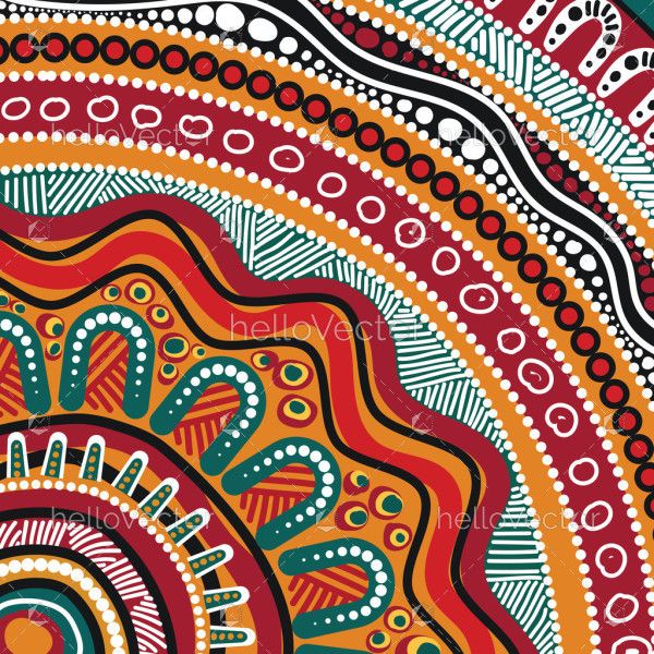 Vector graphics echoing the dot art of Aboriginal culture