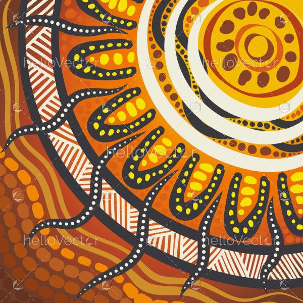 Aboriginal dot art reimagined as vector illustration