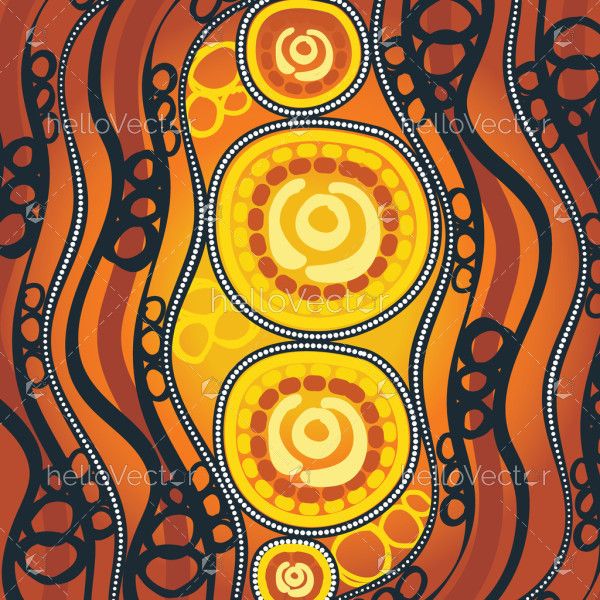 Aboriginal dot art transformed into vector graphics