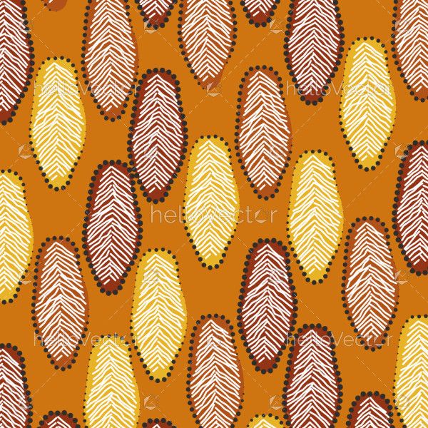 Leaves pattern background design in aboriginal style