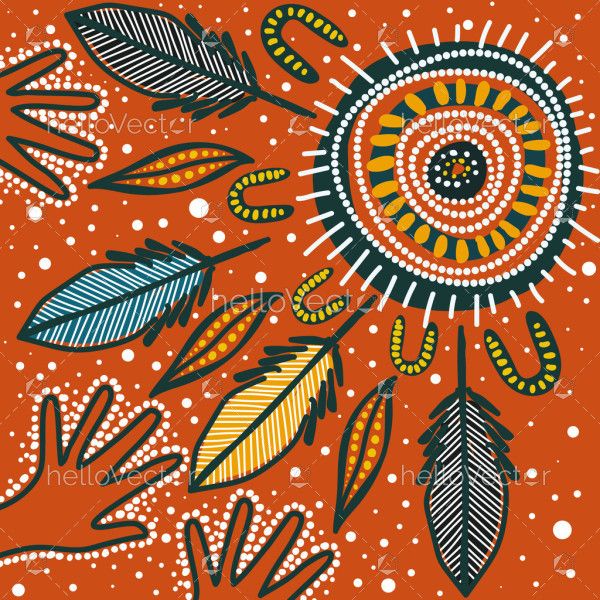 Vectorized depiction of Aboriginal dot painting