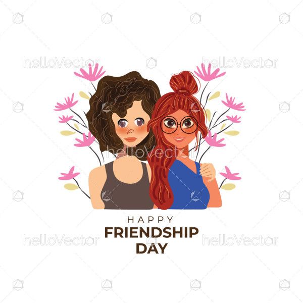 Happy best friends artwork celebrating Friendship Day