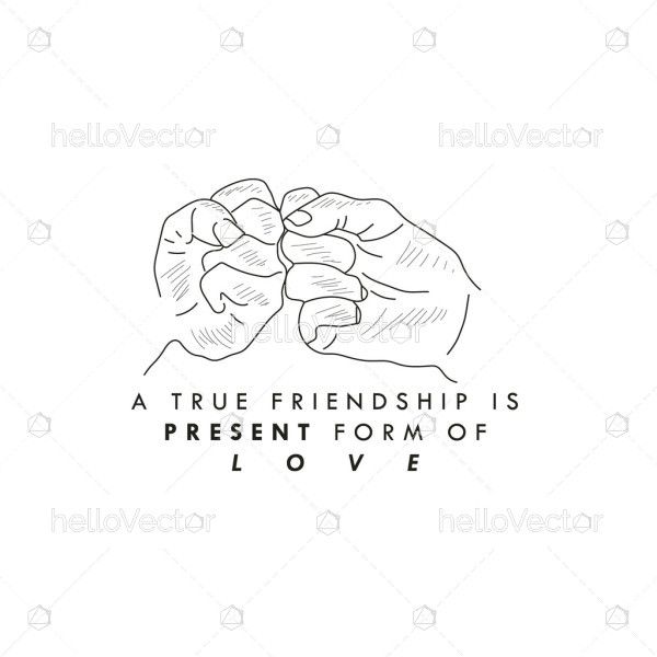 Quote creatively depicted in an illustration celebrating Friendship Day