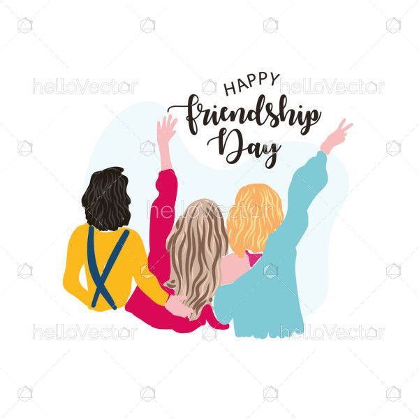 Illustration depicting the joyous occasion of Friendship Day