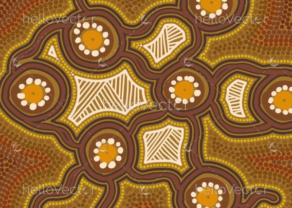 Digital transformation of Aboriginal dot art into vector painting