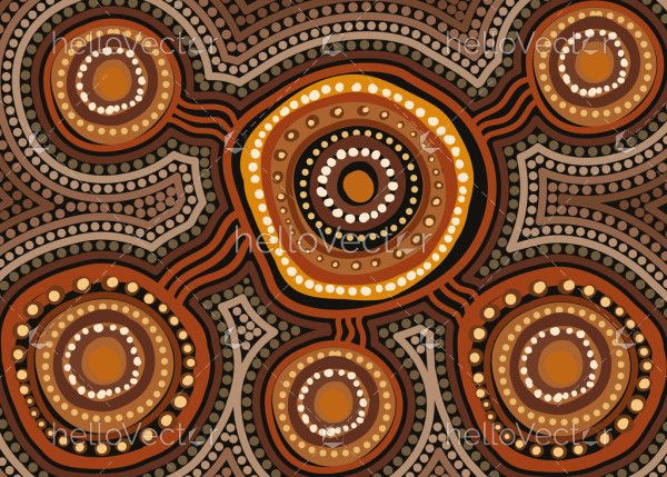 A vector interpretation of Aboriginal dot art painting