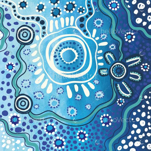 Vectorized interpretation of traditional Aboriginal dot art