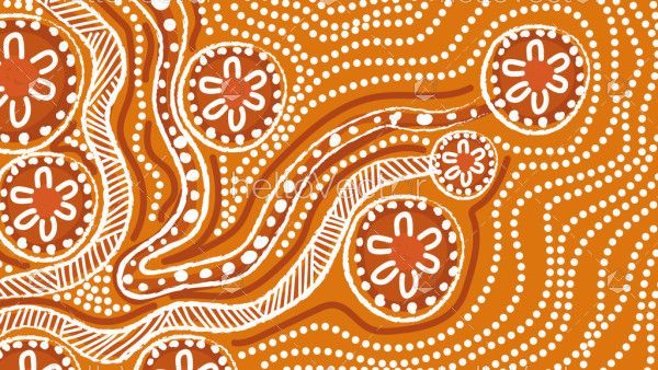 Illustrating a background in the style of Aboriginal dot art