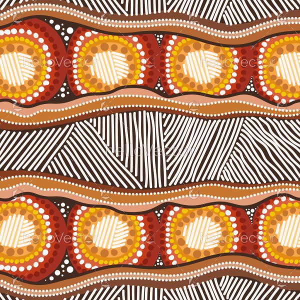 Background illustration in the Aboriginal dot painting style