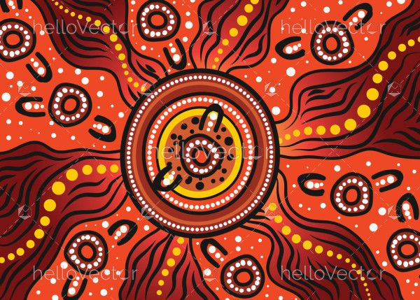 Vector illustrations showcasing the elegance of Aboriginal dot art.