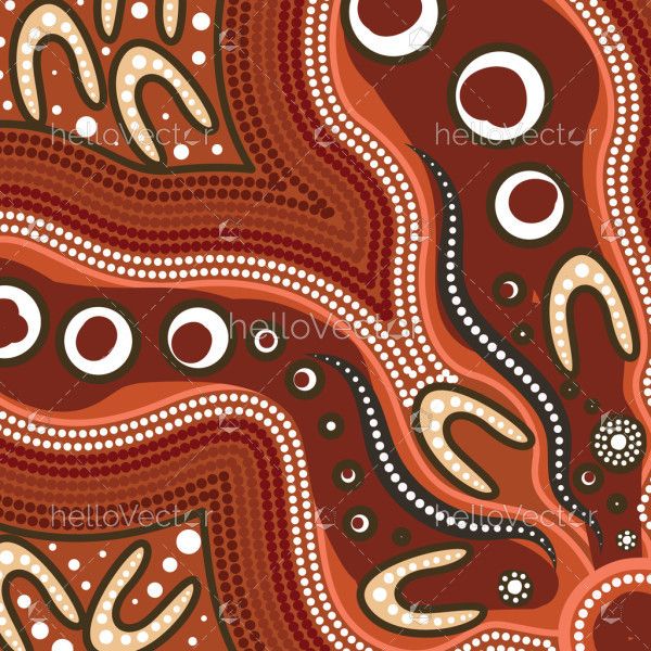 A vector graphic design inspired by the unique aesthetics of Aboriginal dot art