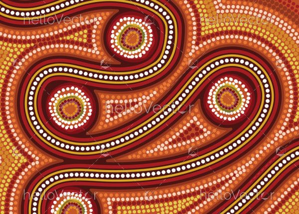 A vector background showcasing Aboriginal dot artwork