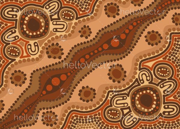 An artistic vector creation inspired by traditional Aboriginal dot motifs