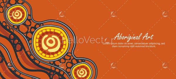 A vector banner showcasing Aboriginal design elements.