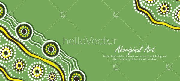 A vector-illustrated banner highlighting Aboriginal dot design.