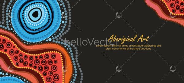 A vector-created banner that includes Aboriginal motifs